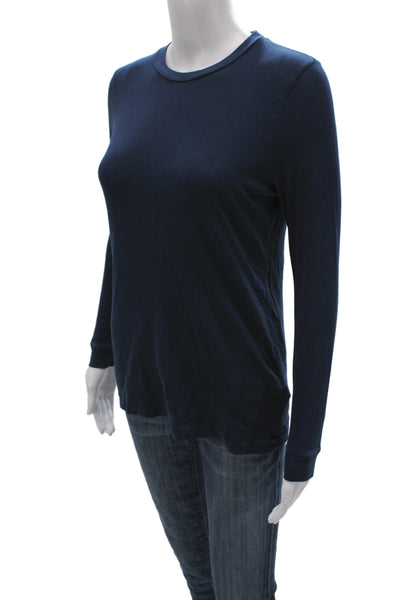 The Great Womens Basic Jersey T-Shirt Dark Blue Long Sleeve Size 0