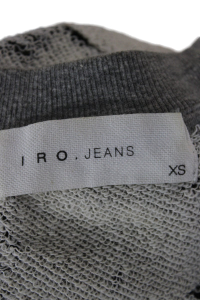 IRO Jeans Women Cropped Gray Crew Neck T-Shirt Grunge Size XS