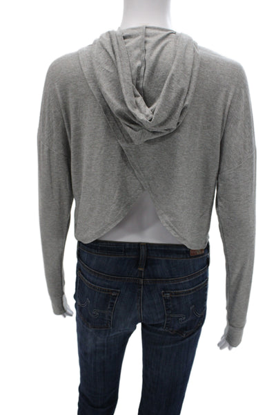 Beyond Yoga Women Wrap Hoodie Gray Long Sleeve Size S