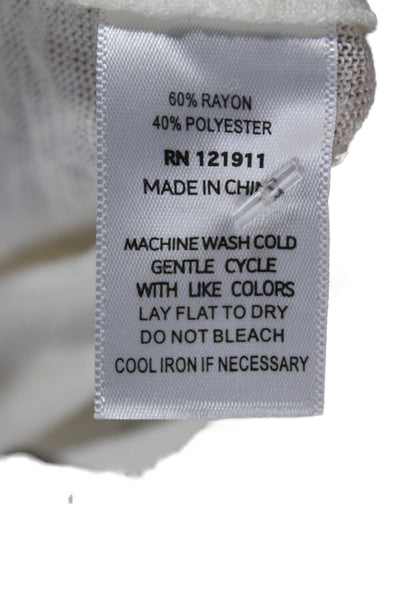 LNA Womens Basic White Organic Cotton Crew Neck Short Sleeve T-Shirt Size S
