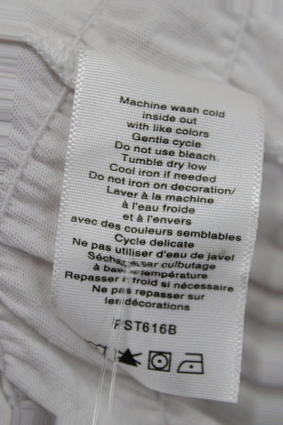 Intermix Womens Cropped T-Shirt White Crew Neck Short Sleeve Cotton Size S