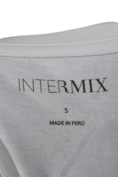 Intermix Womens Cropped T-Shirt White Crew Neck Short Sleeve Cotton Size S