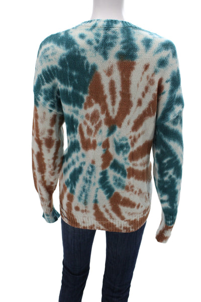 NSF Unisex Bohemian Blue Pullover Sweater Crew Neck Long Sleeve Size 0P