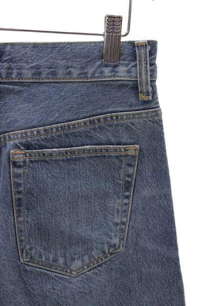 Zara Unisex Cropped Wide Leg Jeans Blue Denim High Rise Size 2