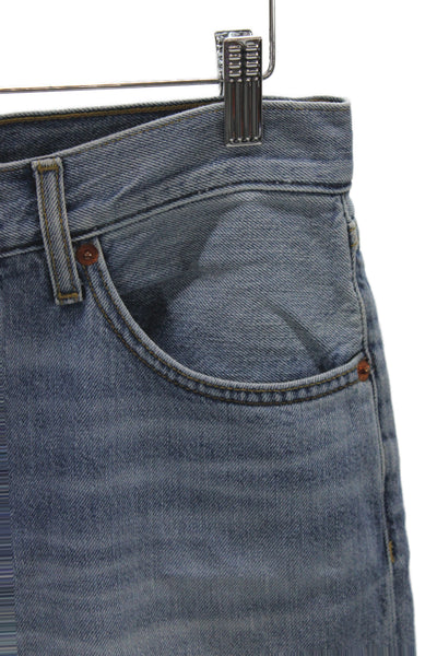 Re/Done Unisex Cropped Straight Light Blue Jeans High Rise Size 25