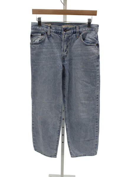 Levi Strauss & Co Unisex Straight Cropped Light Blue Cotton Jeans Size 25