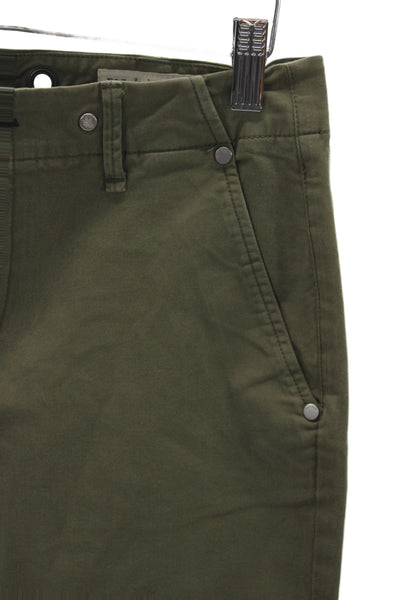 Rag & Bone Unisex Cropped Ankle Chino Pants Army Green Cotton Button Size 25