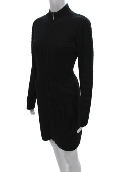 Calvin Klein Women Sweater Dress Black Long Sleeve Mock Neck Knee Length Size M