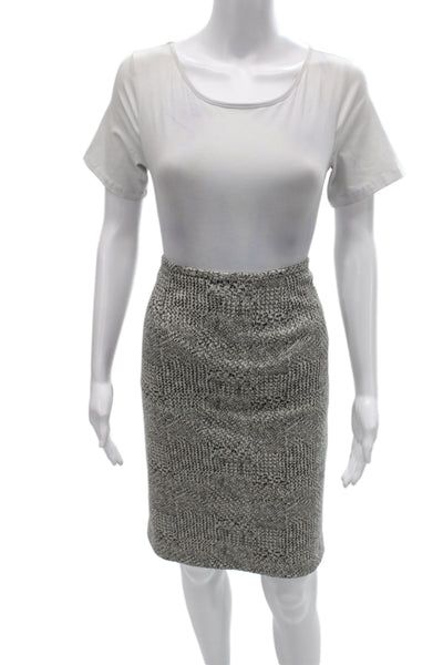 Calvin Klein Women Straight Pencil Gray Geometric Knee Length Skirt Size 10