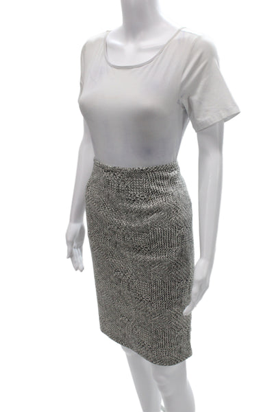 Calvin Klein Women Straight Pencil Gray Geometric Knee Length Skirt Size 10