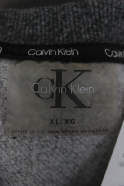 Calvin Klein Unisex Pullover Sweatshirt Dark Gray Crew Neck Long Sleeve Size XL