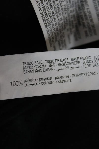 Zara Unisex Military Jacket Black 100% Polyester Collared Button Biker Size XS