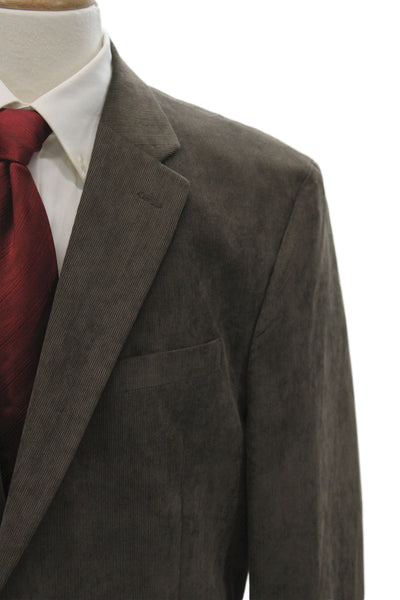 Pronto Uomo Mens Brown Solid Blazer Button Collared Long Sleeve Size 46
