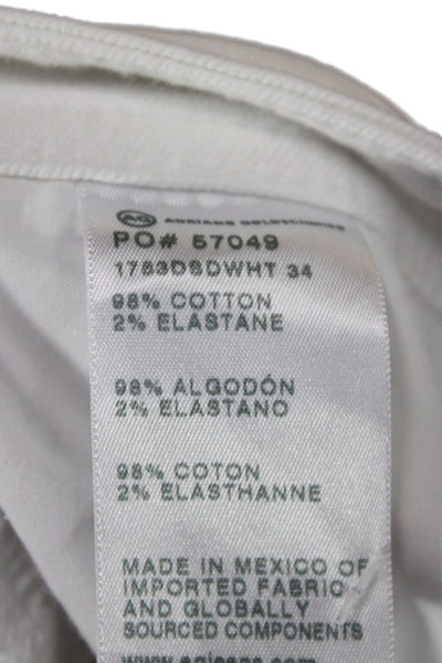 AG Adriano Goldschmied Mens Skinny Jeans White Cotton Suede Button Fly Size 32
