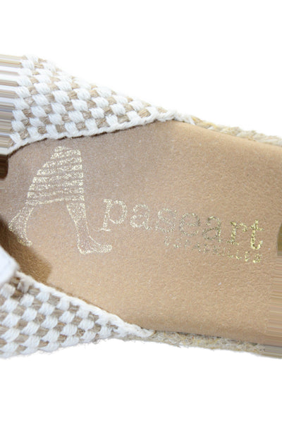 Paseart Womens Wedge Heel Ankle Strap Espadrilles Pumps Gray Suede Size 38