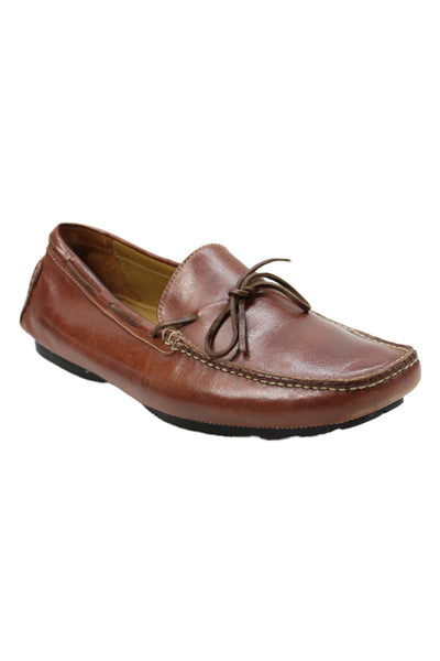 Cole Haan Mens Slip On Round Toe Leather Bow Loafers Brown Size 11M