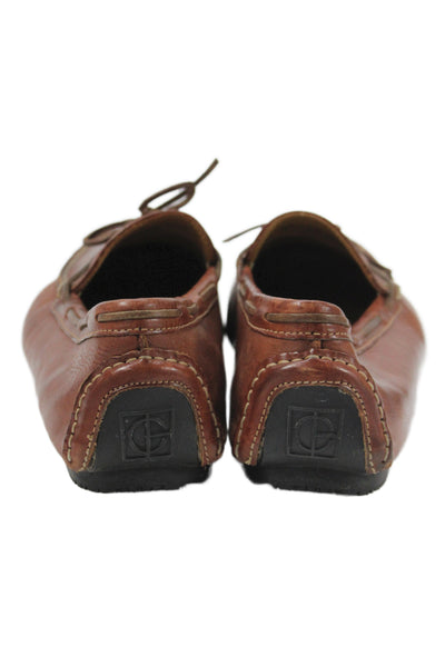 Cole Haan Mens Slip On Round Toe Leather Bow Loafers Brown Size 11M