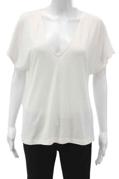 Vince Womens Basic V-Neck Cotton Short Sleeve T-Shirt Petite Size S