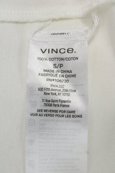 Vince Womens Basic V-Neck Cotton Short Sleeve T-Shirt Petite Size S