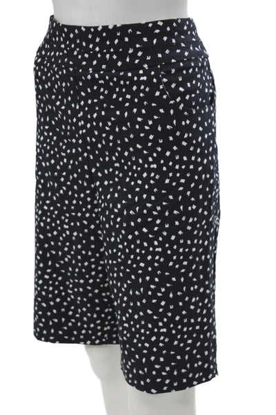 Renuar Unisex Bermuda Shorts Dark Blue Geometric Rayon Blend Size 12