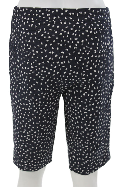Renuar Unisex Bermuda Shorts Dark Blue Geometric Rayon Blend Size 4