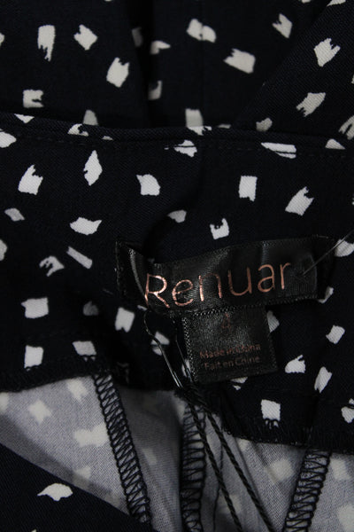 Renuar Unisex Bermuda Shorts Dark Blue Geometric Rayon Blend Size 4
