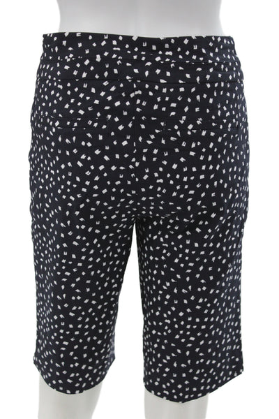 Renuar Unisex Bermuda Shorts Dark Blue Geometric Rayon Nylon Spandex Size 0