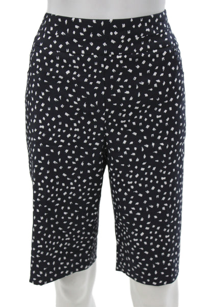 Renuar Unisex Dark Blue Geometric Bermuda Shorts Size 10