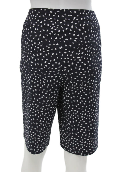 Renuar Unisex Dark Blue Geometric Bermuda Shorts Size 10
