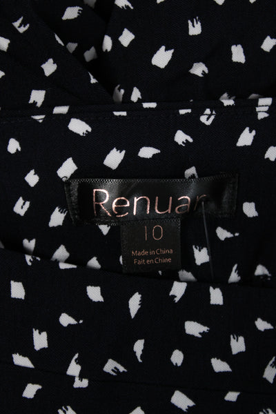 Renuar Unisex Dark Blue Geometric Bermuda Shorts Size 10