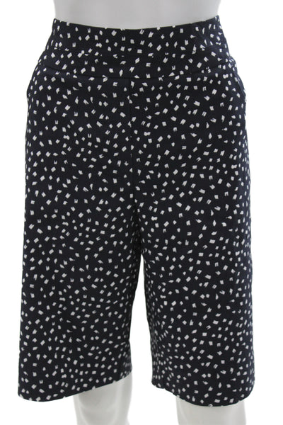 Renuar Unisex Bermuda Shorts Dark Blue Geometric Cotton Wool Spring Size 16