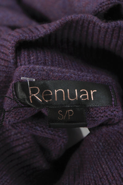 Renuar Women Dark Blue Button High Neck Long Sleeve Jeans Size S