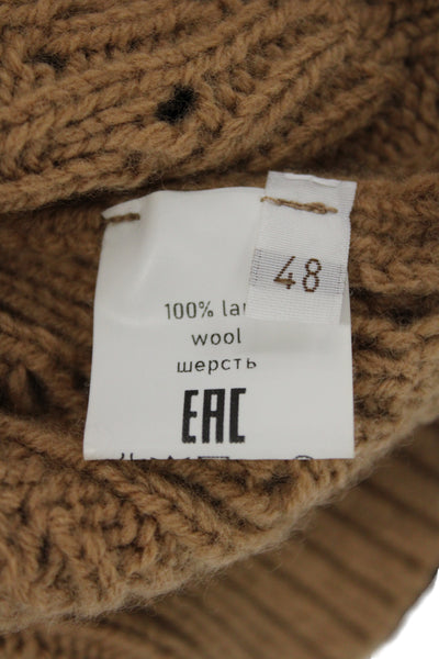 Kangra Womens Brown 100% Lamb Wool Turtleneck Pullover Sweater Size L