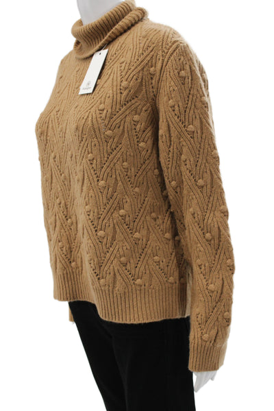 Kangra Unisex Pullover Turtleneck Wool Sweater Brown Size M