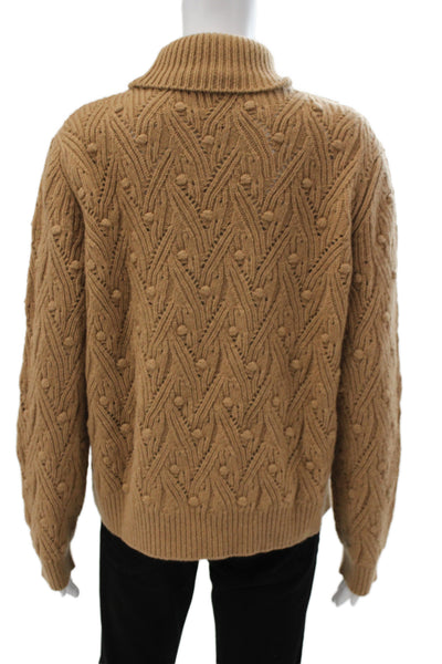 Kangra Unisex Pullover Turtleneck Wool Sweater Brown Size M