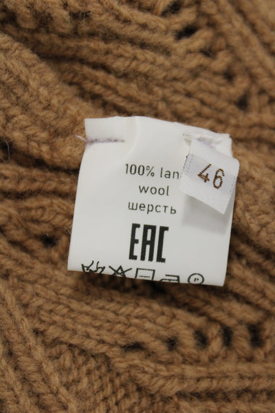 Kangra Unisex Pullover Turtleneck Wool Sweater Brown Size M