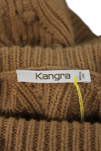 Kangra Unisex Pullover Turtleneck Wool Sweater Brown Size M