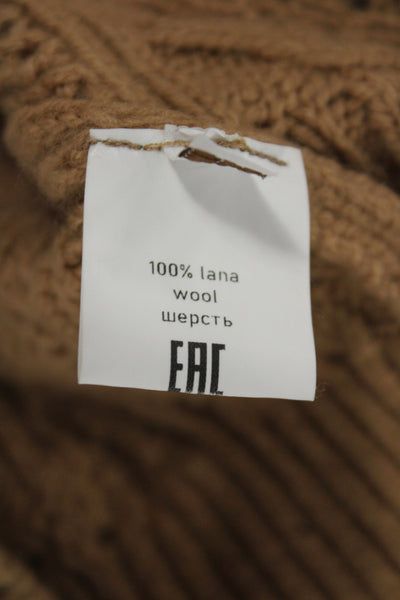 Kangra Unisex Turtleneck Pullover 100% Lana Wool Brown Size 38