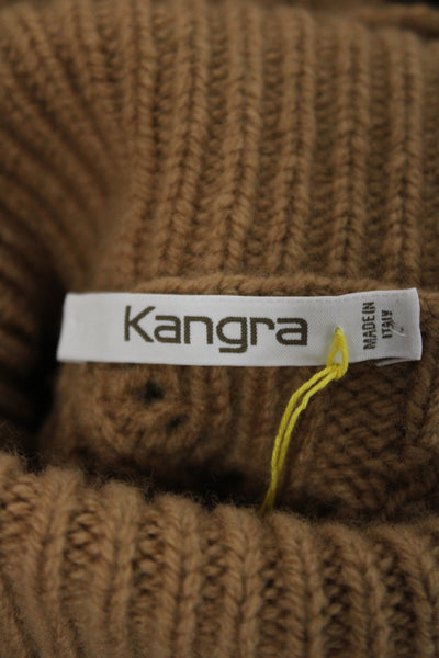 Kangra Unisex Turtleneck Pullover 100% Lana Wool Brown Size 38