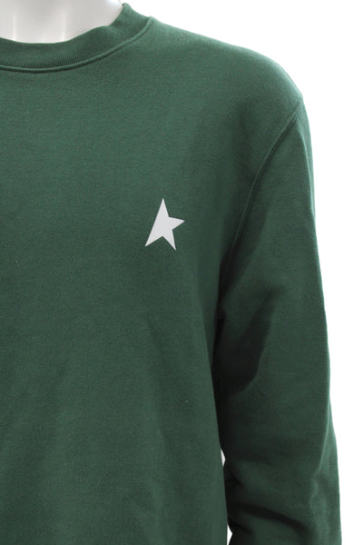 Golden Goose Mens Pullover Sweatshirt Green Cotton Crewneck Designer Size XL