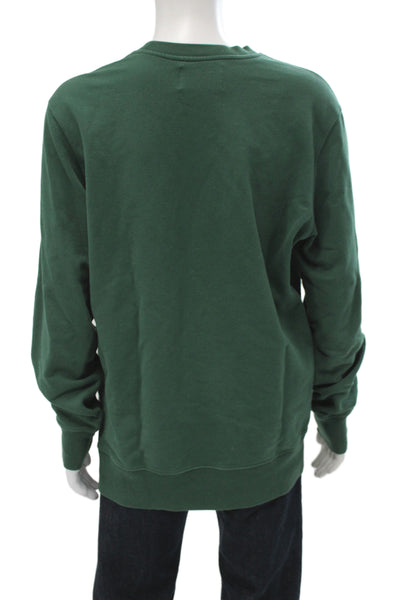 Golden Goose Mens Pullover Sweatshirt Green Cotton Crewneck Designer Size XL