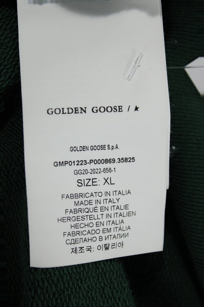 Golden Goose Mens Pullover Sweatshirt Green Cotton Crewneck Designer Size XL
