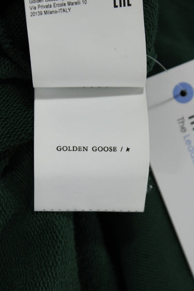 Golden Goose Mens Pullover Sweatshirt Green Cotton Crewneck Designer Size XL