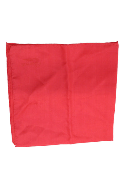 Charvet Silk Solid Pocket Square Red One Size
