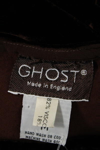 Ghost Womens Shift Dress Black Knee Length Round Neck Viscose Size M
