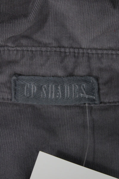 CP Shades Women Shirt Dress Gray Cotton Long Sleeve Collared Short Size L