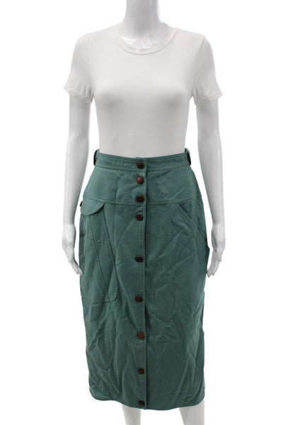 A.M. Beretta Mediane Womens Green ALine Cargo Viscose Knee Length Skirt Size 10