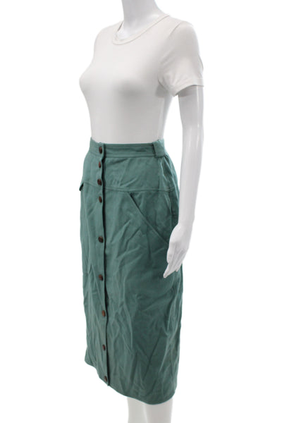 A.M. Beretta Mediane Womens Green ALine Cargo Viscose Knee Length Skirt Size 10