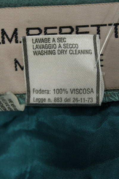 A.M. Beretta Mediane Womens Green ALine Cargo Viscose Knee Length Skirt Size 10