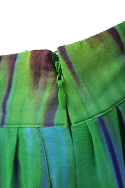 Vince Camuto Women Pleated Maxi Skirt Green Polyester Size 12
